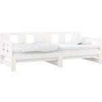Lit coulissant sans matelas blanc bois de pin solide vidaxl Lit coulissant sans matelas blanc bois de pin solide vidaxl