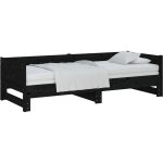 Lit coulissant sans matelas noir 2x(80x200)cm vidaxl