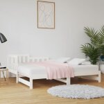 Vidaxl ? lit coulissant avec tiroirs en bois de pin massif blanc 193, 5 x 181 x 68, 5 cm ? 2 matelas ...