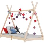 Vidaxl - lit pour les enfants en bois massif de rideau de pino indien diverses dimensions taille : 80x160 ...