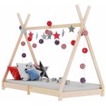 Vidaxl - lit pour les enfants en bois massif de rideau de pino indien diverses dimensions taille : 90x200 ...