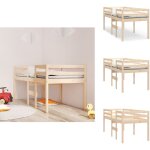 Vidaxl - lit haut sans matelas 80x200 cm bois de pin massif - lit mezzanine - lit sur�lev� - lit enfant ...