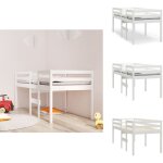 Vidaxl - lit haut sans matelas blanc 80x200 cm bois de pin massif - lit enfant - lit mezzanine - lit ...
