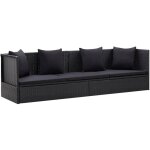 Vidaxl - lit de jardin avec coussin et oreiller r�sine tress�e noir