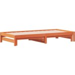 Lit de jour et lit gigogne sans matelas cire marron 90x190 cm vidaxl