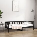 Lit de jour sans matelas noir 90x190 cm bois de pin massif vidaxl