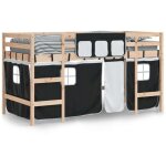 Vidaxl - lit mezzanine pour enfants avec rideaux sans matelas 80x200 cm