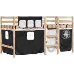 Lit mezzanine enfants avec rideaux sans matelas 90x190 cm vidaxl