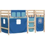 Vidaxl - lit mezzanine enfants avec rideaux sans matelas bleu 90x200cm Vidaxl - lit mezzanine enfants avec rideaux sans matelas bleu 90x200cm