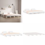 Vidaxl - lit de palette blanc 160x200 cm bois de pin massif - lit plateforme - lit bois - lit design ...