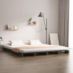 Lit de palette gris 120x190 cm bois pin massif petit double - vidaxl