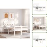 Vidaxl - lit pour personne �g�e sans matelas blanc bois massif - lit senior - lit pour personne ag�e ...