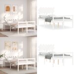 Vidaxl - lit pour personne �g�e sans matelas blanc bois massif - lit senior - lit pour personne ag�e ...