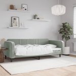 Vidaxl - lit de repos sans matelas gris clair 90x190 cm velours