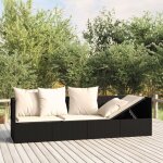 Vidaxl - lit de salon d'ext�rieur avec coussins noir r�sine tress�e