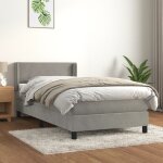 Vidaxl - lit  sommier tapissier et matelas gris clair 80x200 cm velours
