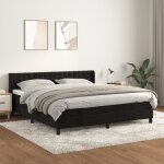 Vidaxl - lit  sommier tapissier et matelas noir 160x200 cm velours
