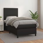 Vidaxl - lit  sommier tapissier avec matelas noir 90x200 cm similicuir