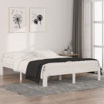 Vidaxl - lit avec une structure simple en bois de pin 140x190 cm diverses couleurs couleur : blanc
