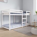 Lit superpos� sans matelas blanc 80x200 cm bois de pin massif vidaxl