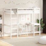 Vidaxl - lit superpos� avec bureau blanc 90x190 cm bois de pin massif
