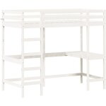 Vidaxl - lit superpos avec bureau blanc 90x190 cm bois de pin massif