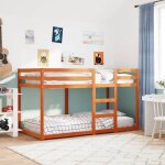 Lit superpos� cire marron 90x190 cm bois de pin massif