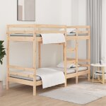 Vidaxl ? lit superpos� 80x200 cm en bois de pin massif ? design compact avec garde - corps ? pour espaces ...