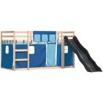 Vidaxl - lit superpos� sans matelas avec toboggan et rideaux 90x190 cm