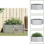 Vidaxl - lit sur�lev� de jardin 129x45 cm acier galvanis� argent� - jardiniere metal - pot de fleurs ...
