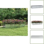 Vidaxl - lit sur�lev� de jardin 240x80x45 cm acier galvanis� argent� - jardiniere metal - pot de fleurs ...