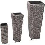 Vidaxl - lits surlevs de jardin 3 pcs rsine tresse gris