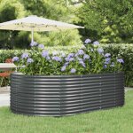 Vidaxl lit sur�lev� de jardin anthracite acier enduit de poudre
