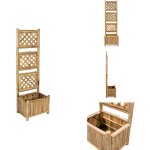 Vidaxl - lit sur�lev� de jardin avec treillis bambou 40 cm - jardini�re en bambou - pot de fleurs vertical ...