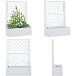 Vidaxl - lit surélevé de jardin et treillis et système d'arrosage blanc - jardiniere - pot de fleurs ... Vidaxl - lit surélevé de jardin et treillis et système d'arrosage blanc - jardiniere - pot de fleurs ...