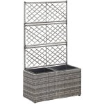 Vidaxl - lit sur�lev� en treillis 2 pots 58x30x107cm r�sine tress�e gris