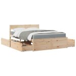 Vidaxl - lit avec tiroirs et matelas 140x190 cm bois massif de pin
