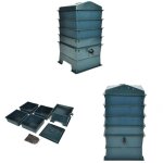 Lombricomposteur 4 plateaux 42 x 42 x 60 cm - lombricomposteur - lombricomposteurs - home & living