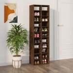 Vidaxl - meuble à chaussures chêne marron 54x34x183 cm bois d'ingénierie Vidaxl - meuble à chaussures chêne marron 54x34x183 cm bois d'ingénierie