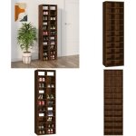 Meuble  chaussures chne marron 54x34x183 cm bois d'ingnierie - meubles  chaussures - rangements chaussures ...