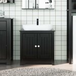 Vidaxl - meuble de salle de bain berg noir 60x34x59 cm bois pin massif