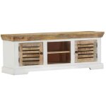 Vidaxl - meuble tv 110x30x40 cm bois massif de manguier