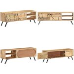 Vidaxl - meuble tv 110x30x40 cm bois massif de manguier - meubles tv - meuble tv bois - meuble tv design ...