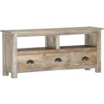 Vidaxl - meuble tv 110x30x50 cm bois massif de manguier