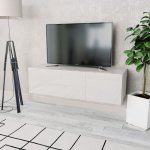 Meuble tv bois d'ing�nierie 120x40x34 cm blanc brillant vidaxl