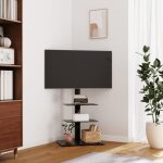 Vidaxl - meuble tv d'angle 3 niveaux pour 32 - 65 pouces noir