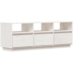 Vidaxl - meuble tv blanc 140x37x50 cm bois de pin massif