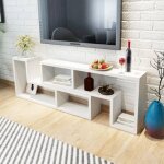 Meuble tv double en forme de l blanc vidaxl