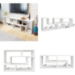 Vidaxl - meuble tv double en forme de l blanc - meubles tv - meuble tv blanc - meuble tv design - meuble ...