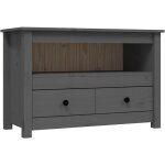 Meuble tv gris 79x35x52 cm bois de pin massif